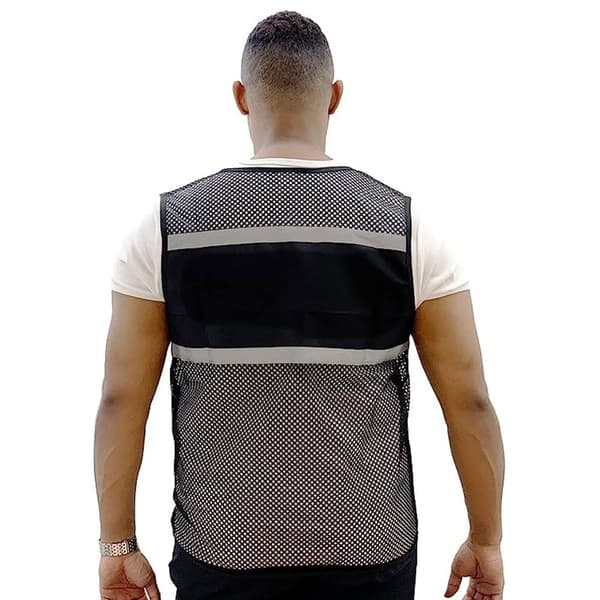 Sikkerhedsvest med reflekterende striber, meshvest