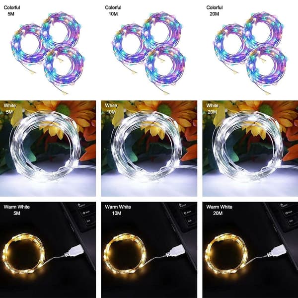 5/10/20M LED String Lights Koppar Silver WARM WHITE 5M50LED Warm White 5M50LED-5M50LED