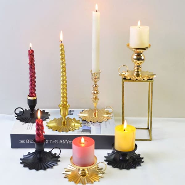 2stk Lysholder Lyseskål SORT Black