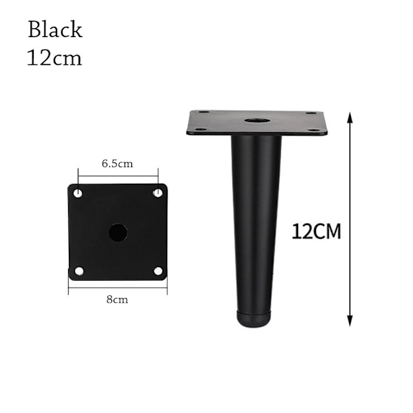 Møbelhjul Fodben SORT 12CM Black 12cm
