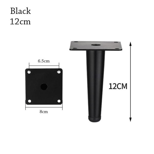 Møbelhjul Fotben SORT 12CM Black 12cm