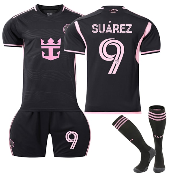 2024 Inter Miami CF Borte Fotballtrøye med Sokker for Barn Nr. 9 Luis Suárez 10-11years