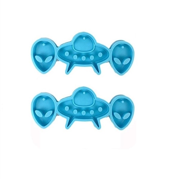 2 stk Alien Rumskib Silikone Resin Forme Epoxy Resin Støbning