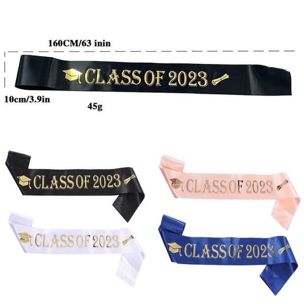 2023 Graduation Sash Valmistunut Satin WHITE white