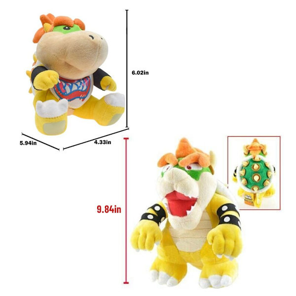 10" Super Mario Bros. Bowser Koopa Plys blødt legetøj fyldt