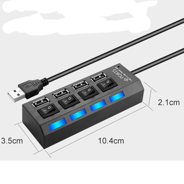 USB -HUB-sovitin MUSTA black