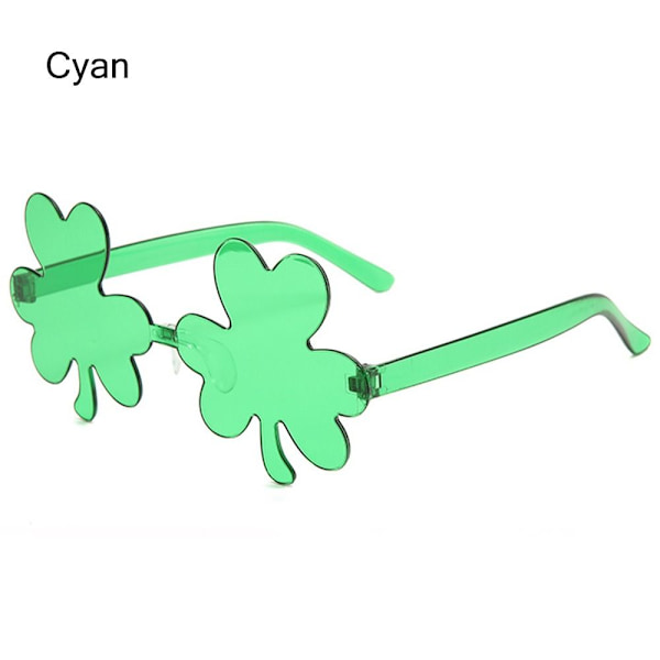 Irish Shamrock Solglasögon Gröna fyrklöverglasögon CYAN Cyan