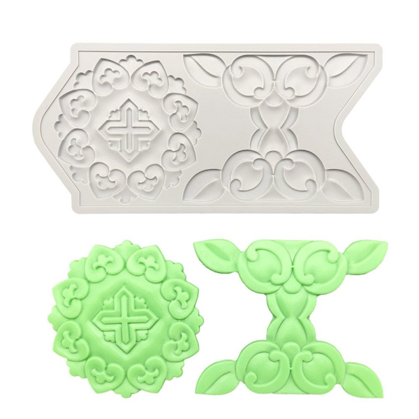 Fondantkaka Spetsmatta Form 3D-gravyr 5 5