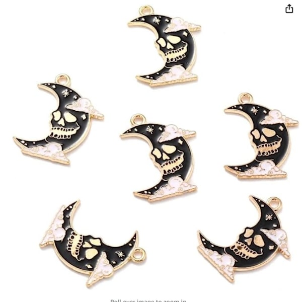 Halloween emalikorut Black Moon Riipukset Gothic Charm
