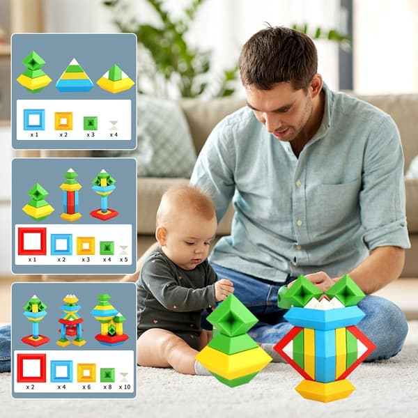 Pyramidblockset Byggset 15 delar 15 delar 15pcs