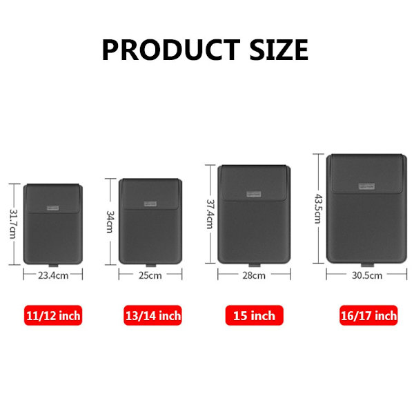 11 13 15 17 tums förvaringsväska för bärbar case Brown 16-17 inch