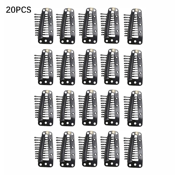 20st Peruker Snap Clips Hårförlängningsclips Metal Pin