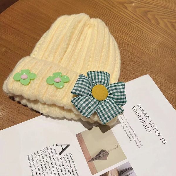 Barnmanschettstickad mössa Cap Hatt ORANGE orange