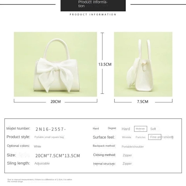Kvinders clutchpung Håndtasker Sommer Pink Bowknot Tasker HVID White