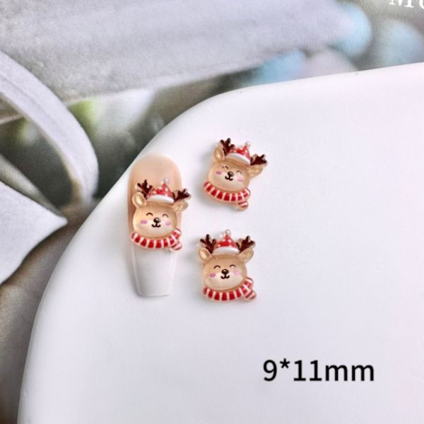 10 kpl Joulun nail art Nail Art Ornamentteja F-10 kpl F-10pcs