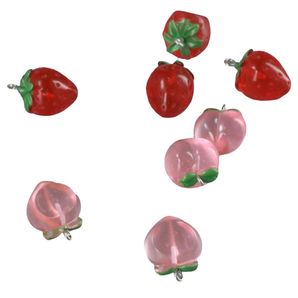 40st 3D Resin Frukt Berlocker Små hängande pärlor