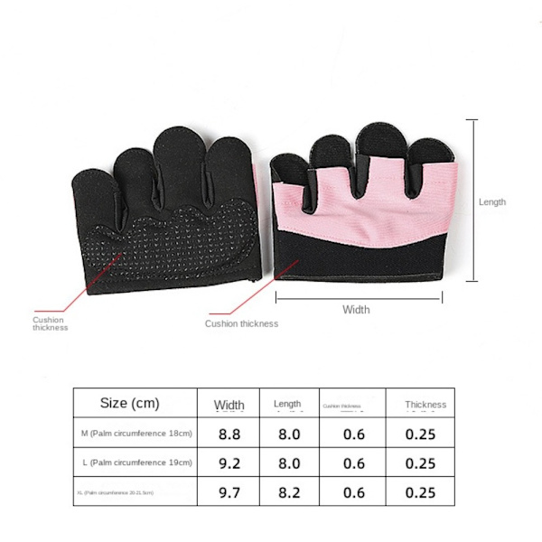 Vanter Halvfingerhandsker SORT M Black M