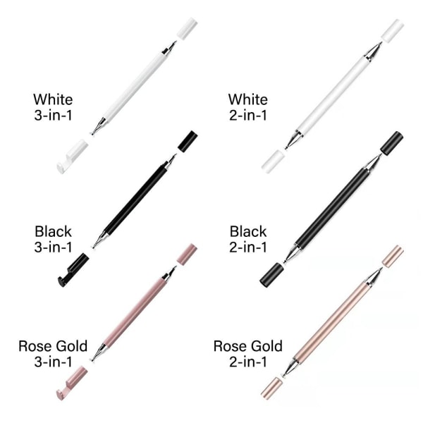 4 STK Stylus Pen Skjerm Touch Pen HVIT 2-IN-1 2-IN-1 White 2-in-1-2-in-1
