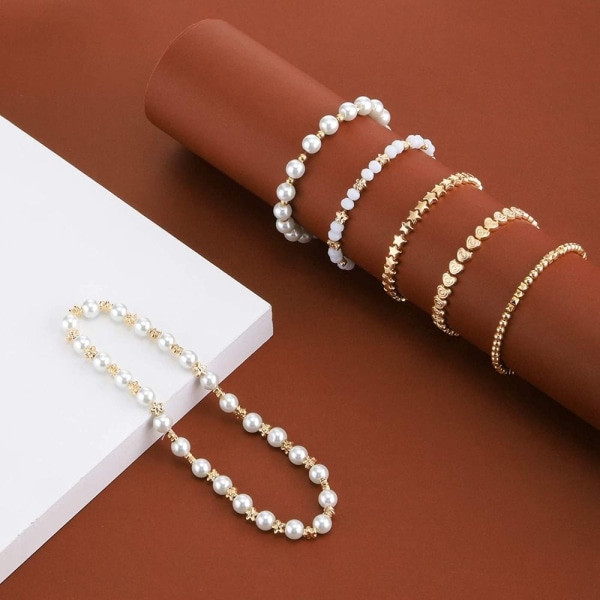1200 stykker Spacer Beads Set Løse perler Runde kugleperler