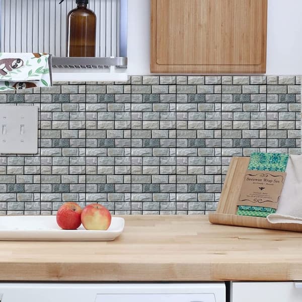 10 st 3D väggpaneler dimensionell marmor textur skala och sticka
