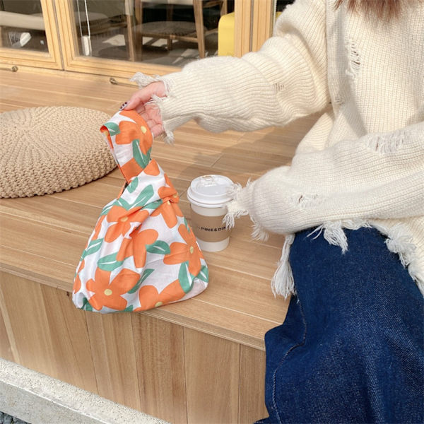 Knot Wrist Bag Handle Bag BLÅ blue