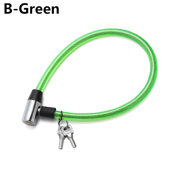 Cykeltillbehör Cykellås med 2 nycklar Kabel stöldskydd B-Green