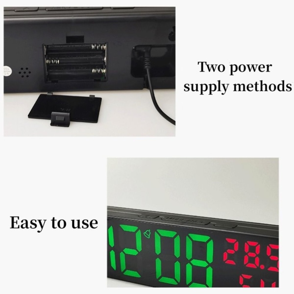 Digital Väggklocka Elektronisk LED-Klocka 2 2