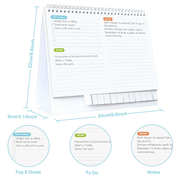 Desktop Paper Calendar Daily Vuosittainen Agenda Desktop Calendar