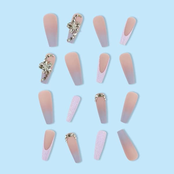 Långa T-formade Fake Nails False Nail 2 2 2