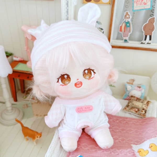Nya Söta Kläder 20cm Doll Pyjamas BRUN Brown