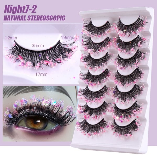 7 Par Glitter Lashes Night Luminous False Eyelashes NIGHT7-1 Night7-1