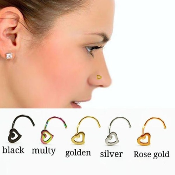 Nose Stud Heart Screw Studs 04 04 04