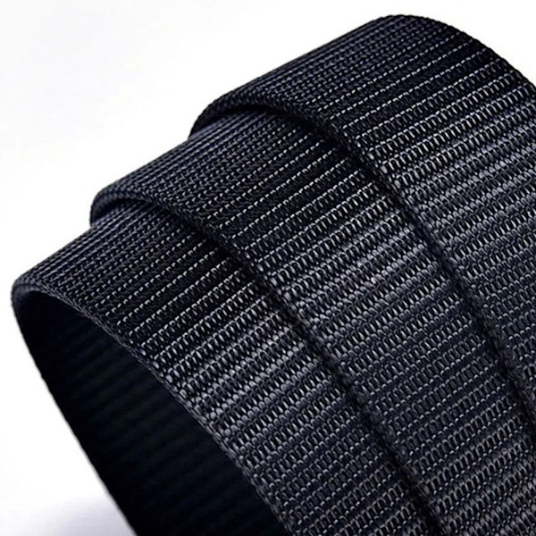 Nylon flettet bælte automatisk spænde linning SORT black