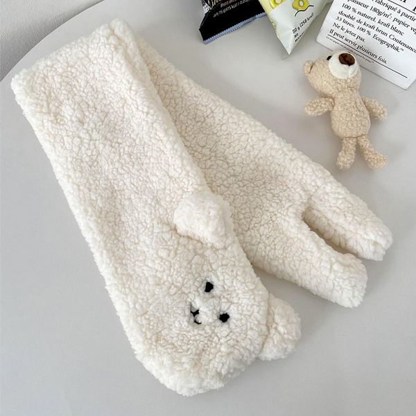 Tecknad plyschhalsduk Cross Collar Scarves WHITE BEAR BEAR white bear-bear