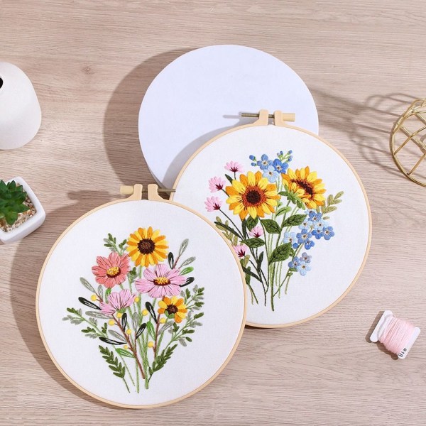 Øvingssett for broderisøm Blomsterbroderi A A A