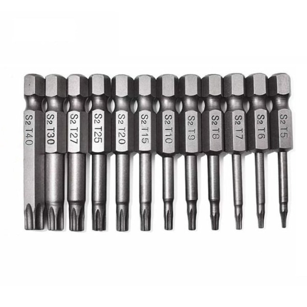 Torx skruvmejsel Bits Plommon blossom Bits ihåligt batchhuvud 12pcs-50mm