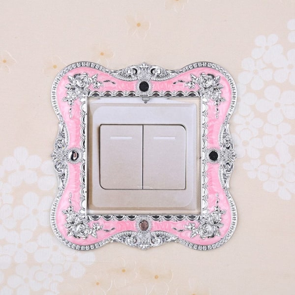 Enkel lysbryter deksel Sokkel Surround Frame PINK&GULD pink&gold