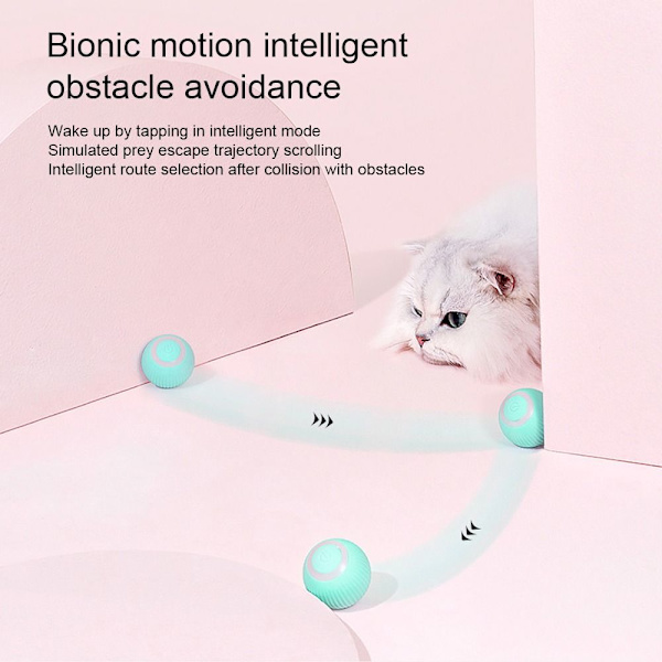 Smart Interactive Cat Ball Elektrisk kattleksak GUL Yellow