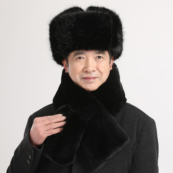 Mænd varm vinterhue tyk fluffy hat E E E