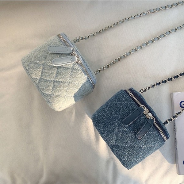 Denim Crossbody Tasker Bucket Bag NAVY BLUE navy blue