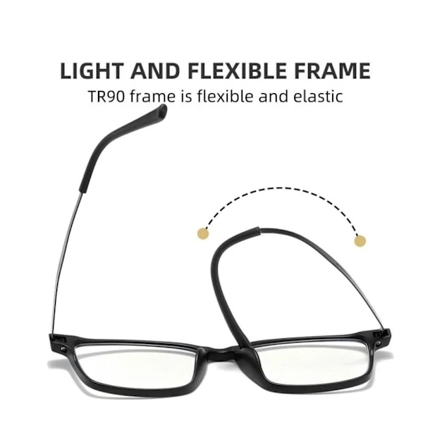 Anti-Blue Light lukulasit Business silmälasit MUSTA black Strength 350
