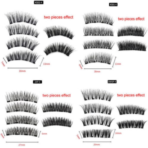 Magnetiske øyevipper med falske falske vipper sett DWSP-4 DWSP-4