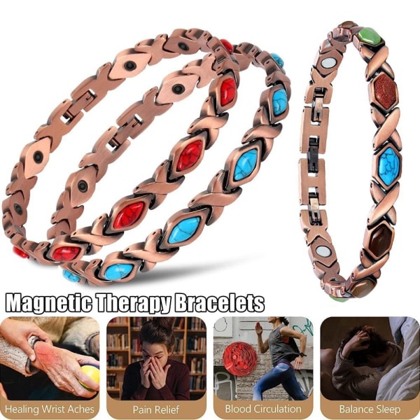 Copper Magnetic Therapy Rannekorut Natural Turquoise Magnetic Blue