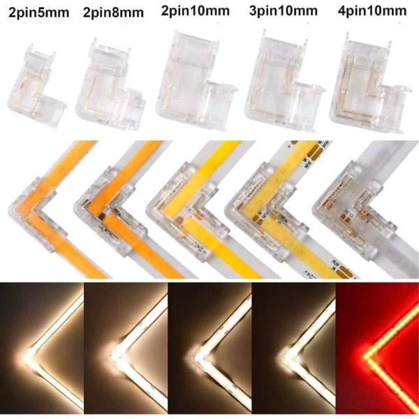 5 STK LED Strip spenner Lys Strip Festeklips 3PIN 10MM 3PIN 3PIN 10MM