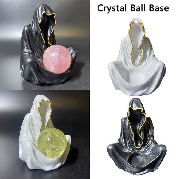 Krystalkuglebase glaskugleholder SORT L Black L