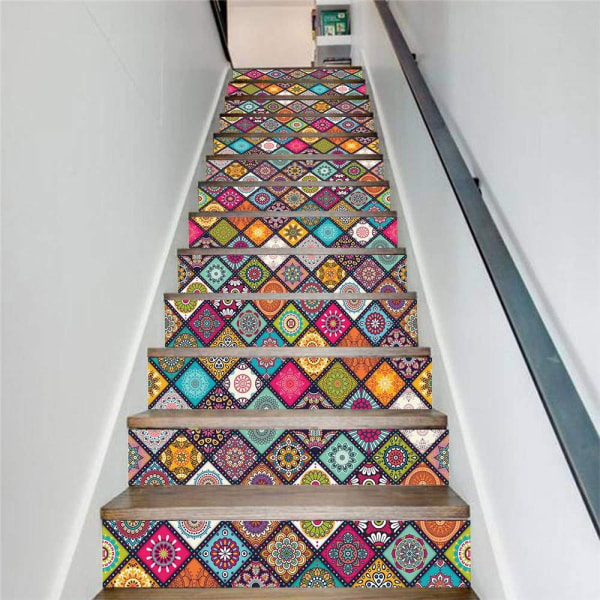 3D Stair Stickers Decals Peel and Stick Tile Backsplash