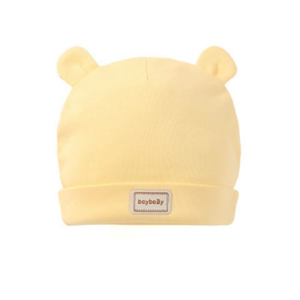 2 STK Babystrikket lue Bunny Hats GUL B B yellow B-B