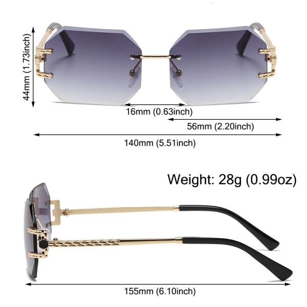 Polygonal Solglasögon Cutting Lens Solglasögon GRADIENT BROWN Gradient Brown