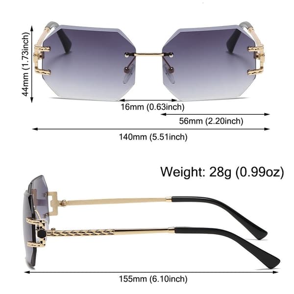 Polygonale solbriller Cutting Lens Solbriller GRADIENT LILLA Gradient Purple