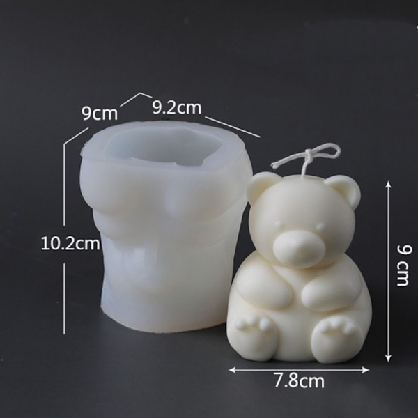 Bear Candle Form 3D Art Wax Form L L